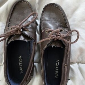 Nautica boys Dark Brown Boat Shoes